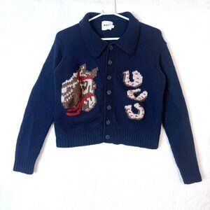 BRUT The Lucky Hand Knit Wool Academia Preppy Equestrian Boxy Cropped Cardigan S